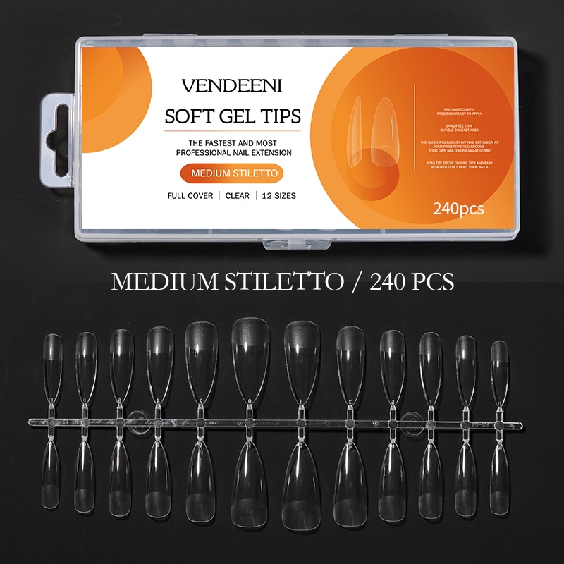 Soft gel tips Medium Stiletto